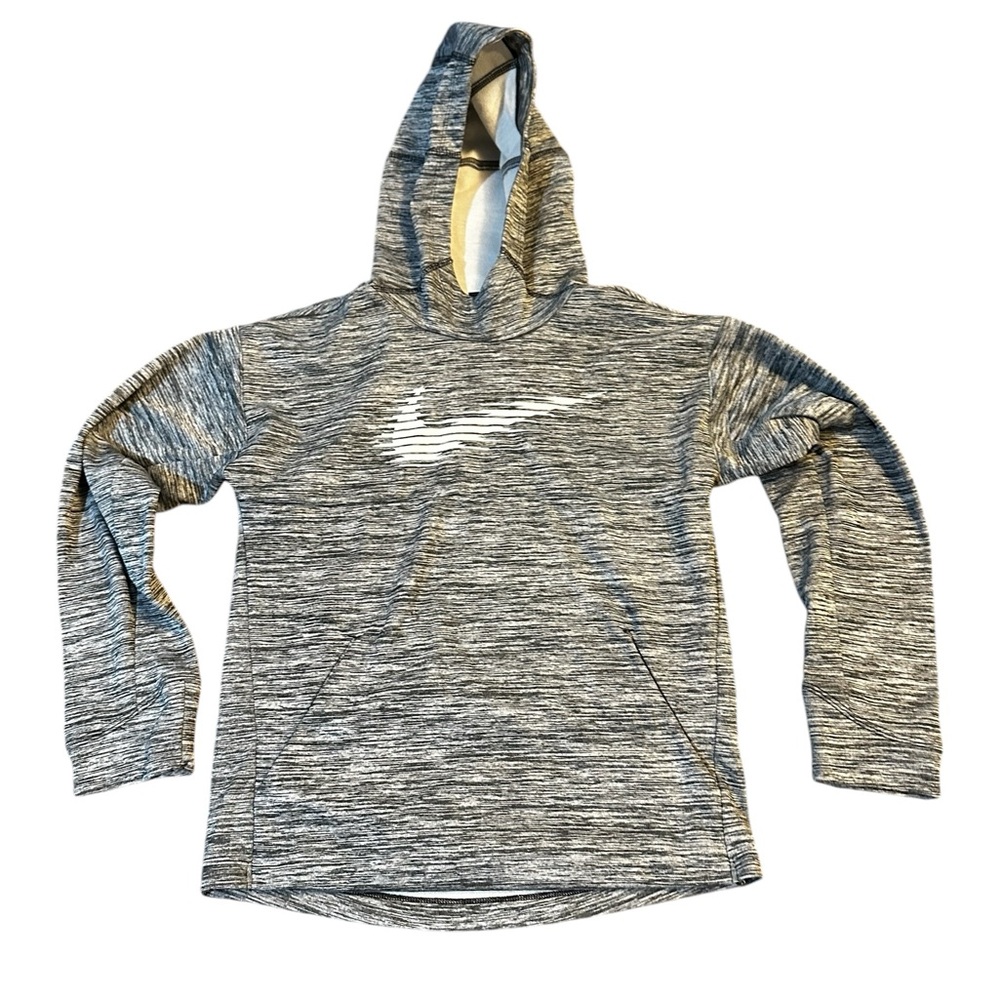 Nike pull over‎ hoodie gray and black size large